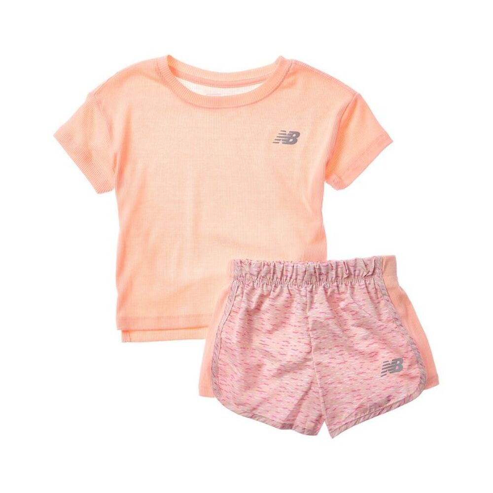 New Balance Girls  2Pc T-Shirt & Woven Short Set, Pink